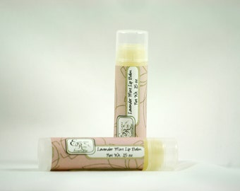 Bálsamo labial de menta de lavanda - Bálsamo labial natural - Bálsamo labial de aceite esencial