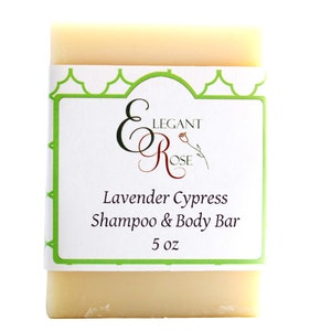 Lavender Cypress Shampoo Soap Bar  - Natural Shampoo, Solid Shampoo