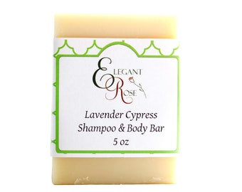 Lavender Cypress Shampoo Soap Bar  - Natural Shampoo, Solid Shampoo