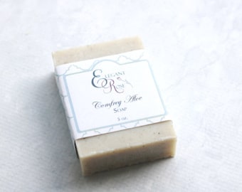 Comfrey & Aloe Soap Bar -  Natural Handmade Soap - Unscented Herbal Handmade Soap
