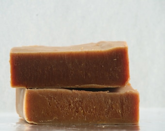 Sandalwood Turmeric Soap Bar, No coconut oil, No Palm oil - Babassu Soap