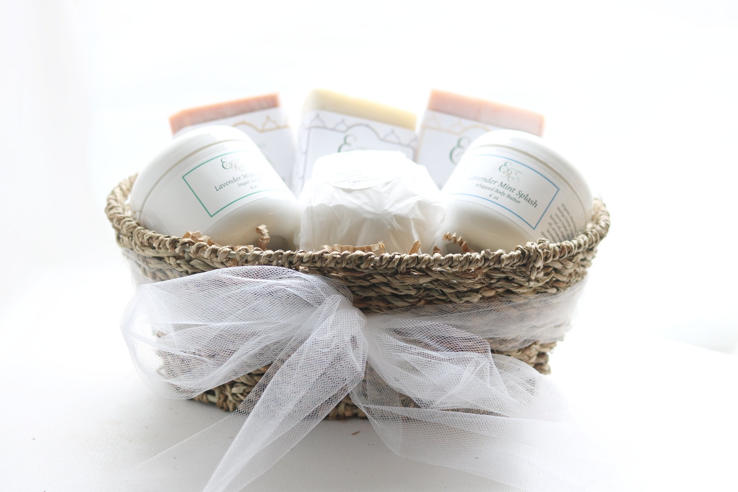 Pamper Bath Gift Set - Mom Gift, Sister Gift, Gift for Women, Whipped Body Butter, Organic Scrub, Luxury Soaps, Lotion  Bar
