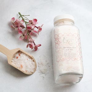 Himalayan Rose Bath Salts, 8 oz, Rose Bath Salt, Bath Soak, Bath Salt, Dead Sea Salt, Natural Bath Salt
