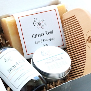 Deluxe Beard Kit, Beard Kit, Beard Grooming Kit, Beard Care, Gift for Him, Beard Oil, Beard Comb, Beard Shampoo, Beard Conditioner