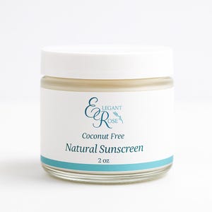 Coconut Free Sunscreen, Natural Sunscreen with Zinc Oxide | Organic |  Glass Jar | Natural SPF 20+ | Nontoxic, Baby-Safe