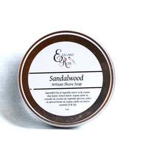 Sandalwood Shave Soap, Mens Shaving Soap, Husband Gift, Father Gift, Dad Gift, Mens Gift, Artisan Shave Soap