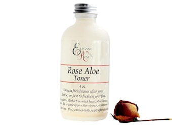 Rose Aloe Facial Toner -  Face Toner, Normal Skin Toner or Dry Skin Toner, Rosewater
