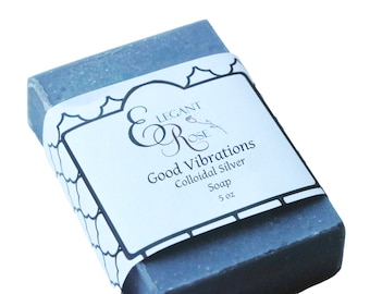 Good Vibrations Colloidal Silver Soap, Black Tourmaline Soap, Detox Soap, Natural Soap, Crystal Soap, Gemstone Soap