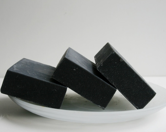 Unscented Activated Charcoal Soap Bar: Handmade Acne Soap