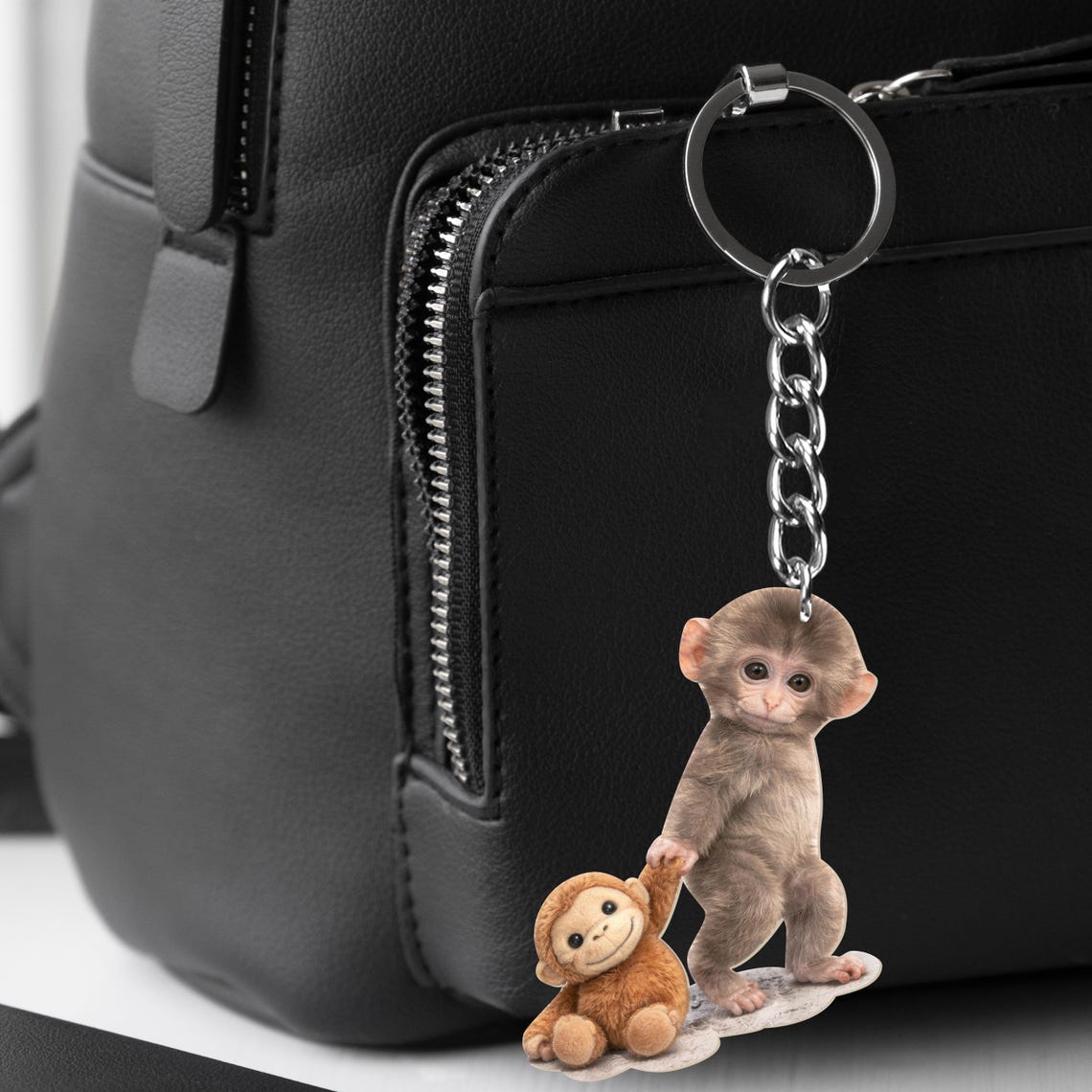 Viral Baby Punch Monkey Acrylic Keychain, Animal Lover Gift - Etsy