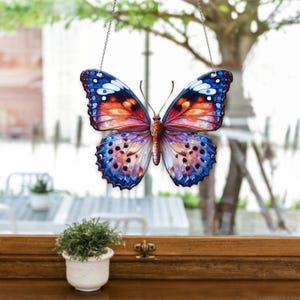 Butterfly Acrylic Window Hanging, Butterfly  Home Deocor, Butterflies Acrylic, Gift for her
