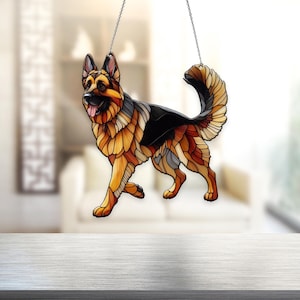 Deutscher Schäferhund Fensterbild, Schäferhund Fensterbild, Fensterdeko, Fensterdeko, Geschenk für Hundeliebhaber, Geschenk für sie