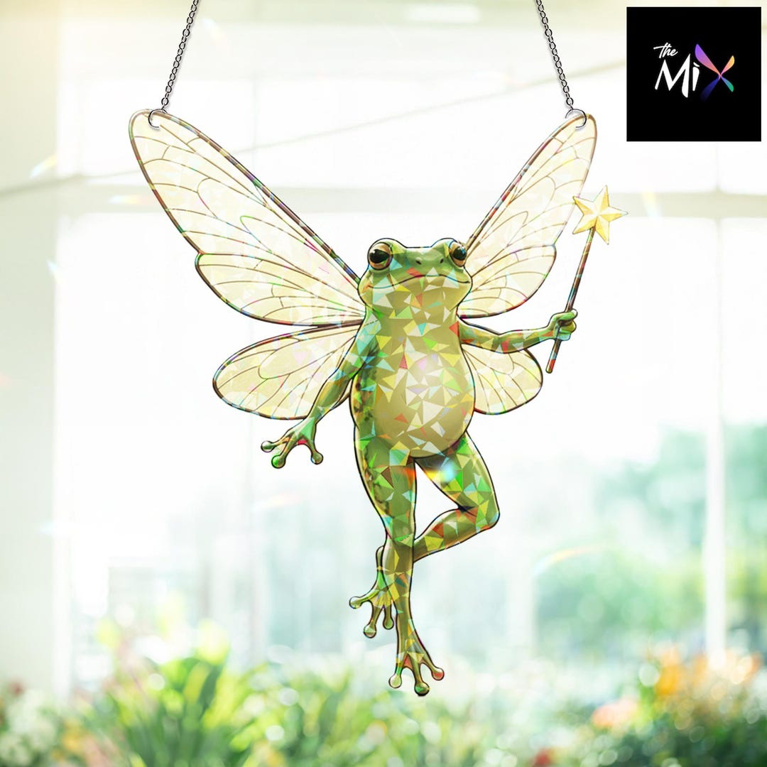 Fairy Frog Suncatcher, Magical Frog With Wings Window Hanging ...