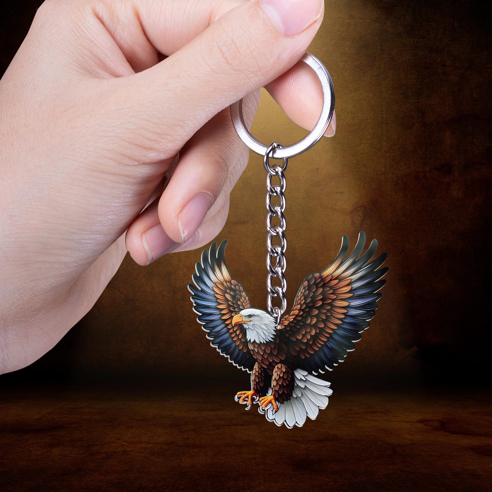 Double-sided Eagle Acrylic Keychain, Bird Lover Gift - Etsy