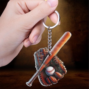 Baseball Schlüsselbund, Baseball Tasche Anhänger Schlüsselbund, Baseball Geschenke, Team Player Geschenke, Schlüsselanhänger, Geschenk für ihn, Geschenk für Baseball