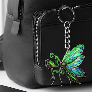 Gottesanbeterin Acryl Schlüsselbund, Insekt Bug Schlüsselbund, Tier Schlüsselbund, Gottesanbeterin Liebhaber Geschenk, Geschenk für ihn