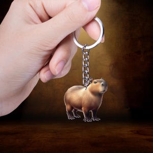 Capybara Keychain, Capybara Keychain Gift, Cute Capybara Acrylic Keychain, Gift For Capybara Lover