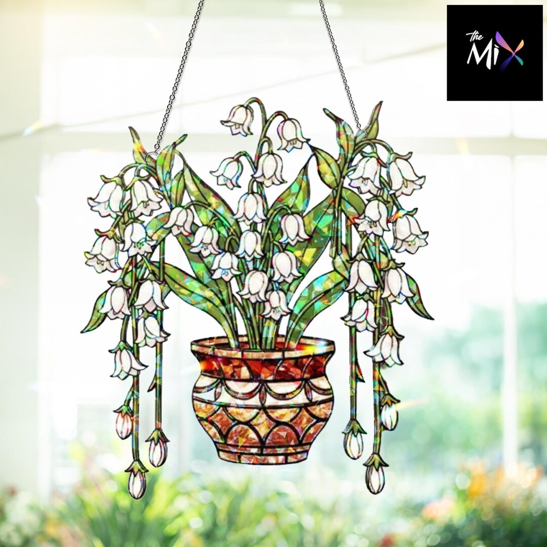 Lily of the Valley Hologram, Acrylic Window Hanging, Floral Sun Catcher ...