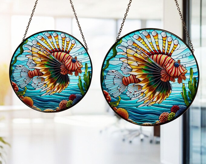 Blue Tang Stained Glass Window Cling Window Sticker Decal No Adhesive ...