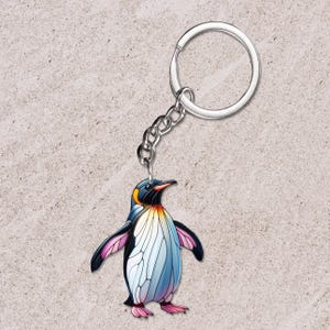 Penguin Acrylic Keychain, Penguin Keychain, Penguin  Keychain Backpack Accessory, Gift For Her, Gift For Penguin Lover