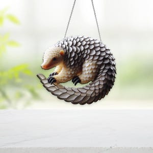 Pangolin Window Hanging, Pangolin Acrylic Home Decor, Gift For Pangolin Lover, Gift For Him