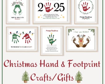 Christmas Handprint Art Bundle | Christmas Gift from Kids | Preschool Activity Christmas | Printable Christmas Activity | Handprint Keepsake