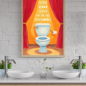 Arte divertido para la pared del baño – Póster con frase humorística sobre el baño – Decoración original para el hogar – Impresión para la pared del baño de invitados – Regalo de inauguración
