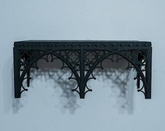 Étagère flottante gothique victorienne | Présentoir médiéval en bois véritable | Dark Academia Home