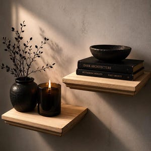Ready to paint Floating Shelves Set, Roman Ogee Edge, Gothic Victorian Ledge, Unfinished Display