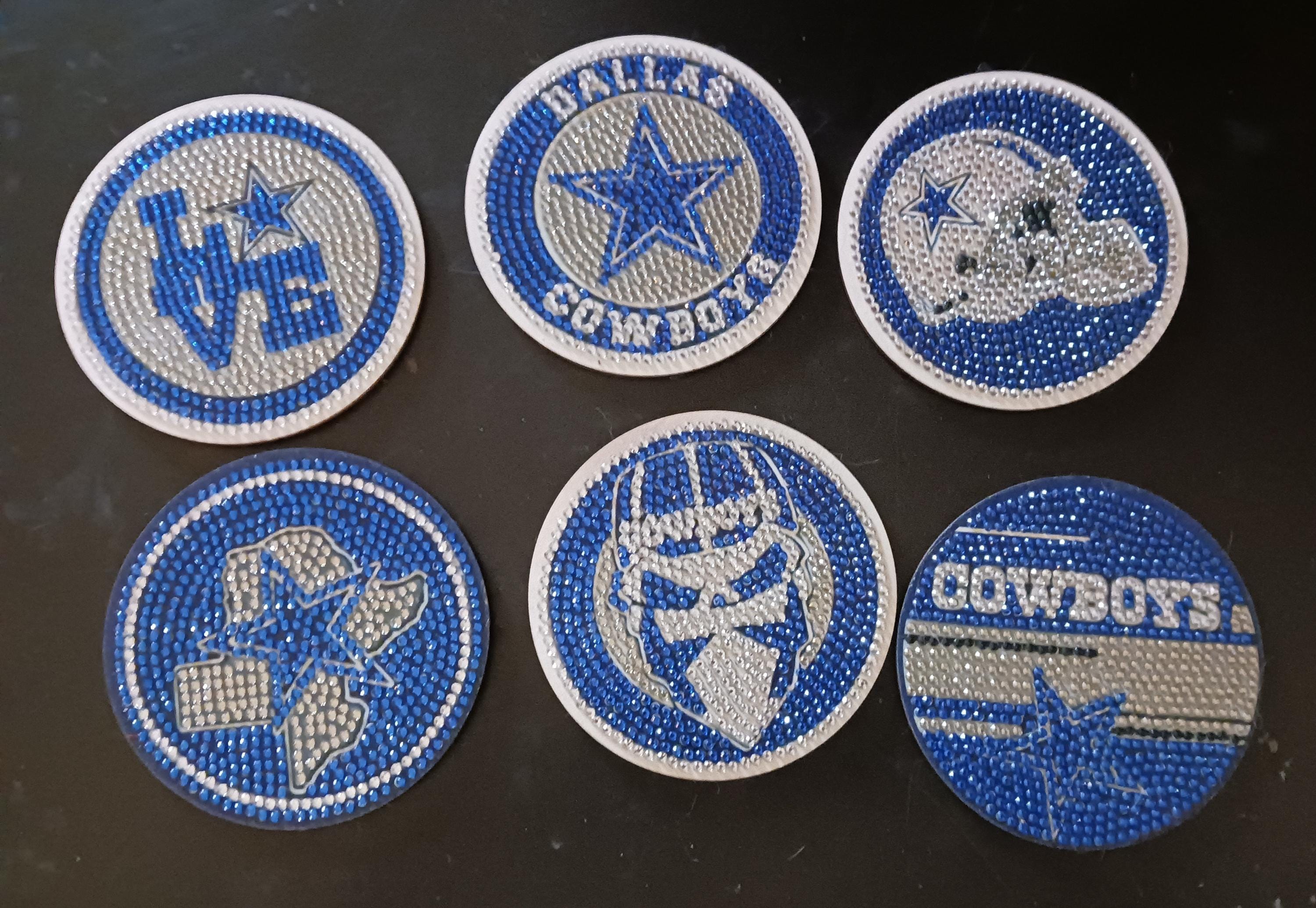 Dallas Cowboy NFL Football Coasters - Finished & Sealed Diamond Art ...