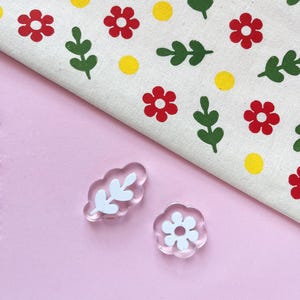 Small stamps, stamp for fabric, summer stamp for Bullet Journal, Blossom flower stamp for scrabooking, leaf stamp, textile decorations