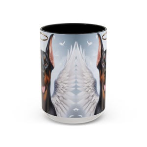 Doberman Angel Coffee Mug, Pet Memorial Gift, 15oz Ceramic image 2