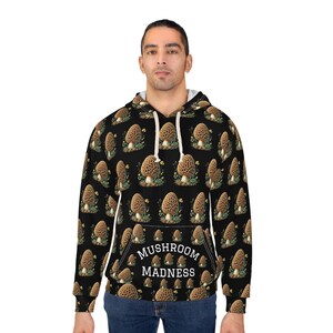 Morel Mushroom Hoodie: Unisex Botanical Pullover for Nature Lovers and Outdoor Enthusiasts