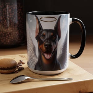Doberman Angel Coffee Mug, Pet Memorial Gift, 15oz Ceramic image 3