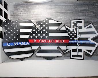 Personalized First Responder Sign: Custom EMS, Police, Firefighter Gift