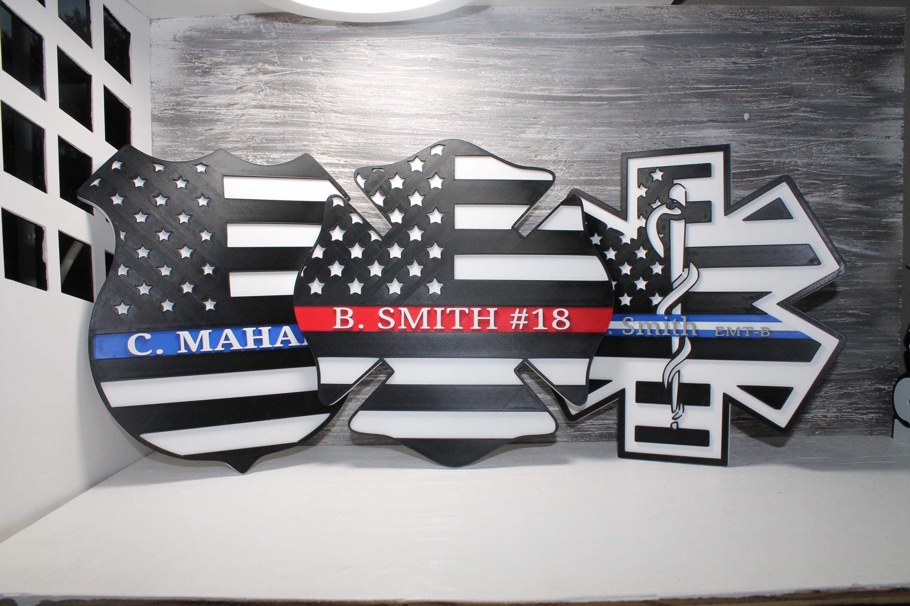 Personalized First Responder Sign: Custom EMS, Police, Firefighter Gift ...