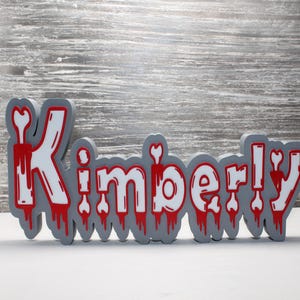 Personalized Zombie Name Plate – Custom Horror Desk or Door Sign for Halloween