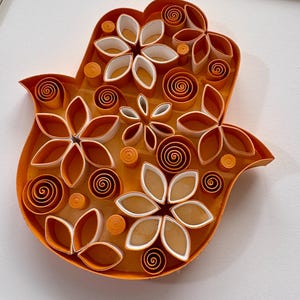 Orange Floral Hamsa