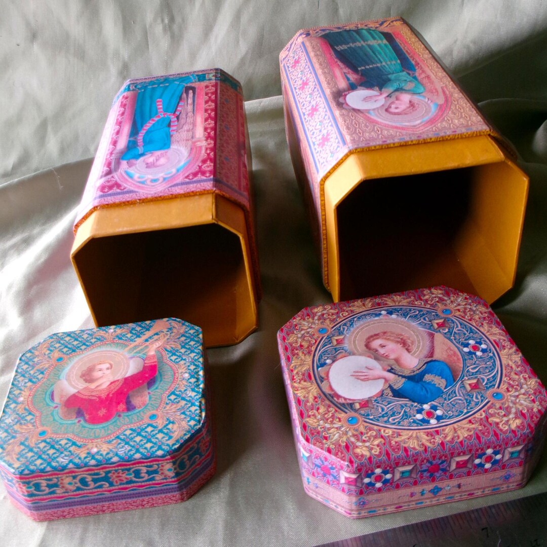 Two Angel Boxes for Keepsakes by Punch Studio. Playing Music. Elaborate ...