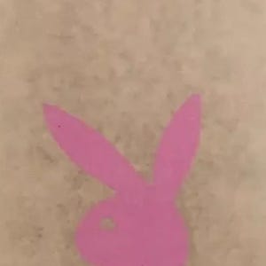 Original Vintage 1970s Playboy Bunny Pink Mini Iron On Transfer
