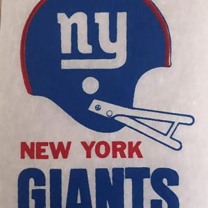 Original Vintage 1970s New York Giants NFL Football Helmet Iron On Transfer NY