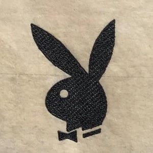 Original Vintage 1970s Playboy Bunny Black Mini Iron On Transfer