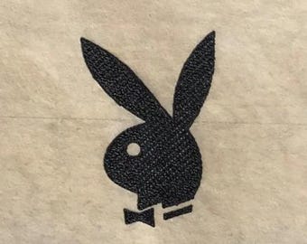 Original Vintage 1970s Playboy Bunny Black Mini Iron On Transfer