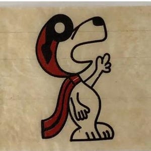 Original Vintage 1970s Snoopy Red Baron Mini Iron On Transfer Peanuts Cartoon Comic Strip