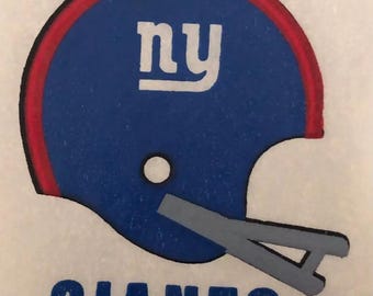 Casco de fútbol americano NFL New York Giants original vintage de los años 70, transferencia para planchar, Nueva York.