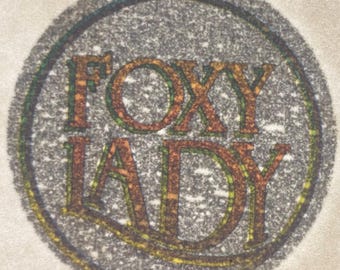 Original Vintage 1977 Foxy Lady Glitter Mini Holoubek Studios INC Iron On Transfer