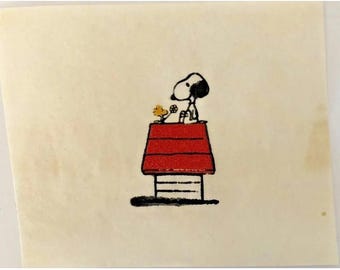 Vintage 1970s Snoopy & Woodstock Iron On Transfer