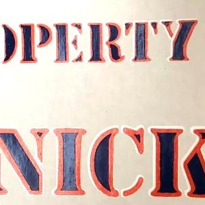 Original Vintage 1970s Property of New York Knicks NBA Basketball Iron On Transfer