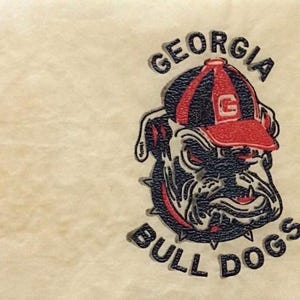 Original Vintage 1970s University of Georgia Bull Dogs Super Mini Iron On Transfer UGA