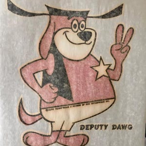 Original Vintage 1970 Deputy Dawg Terry Toons Cartoon Dog Iron On Transfer